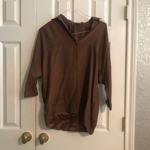 Vince 100% silk button down blouse